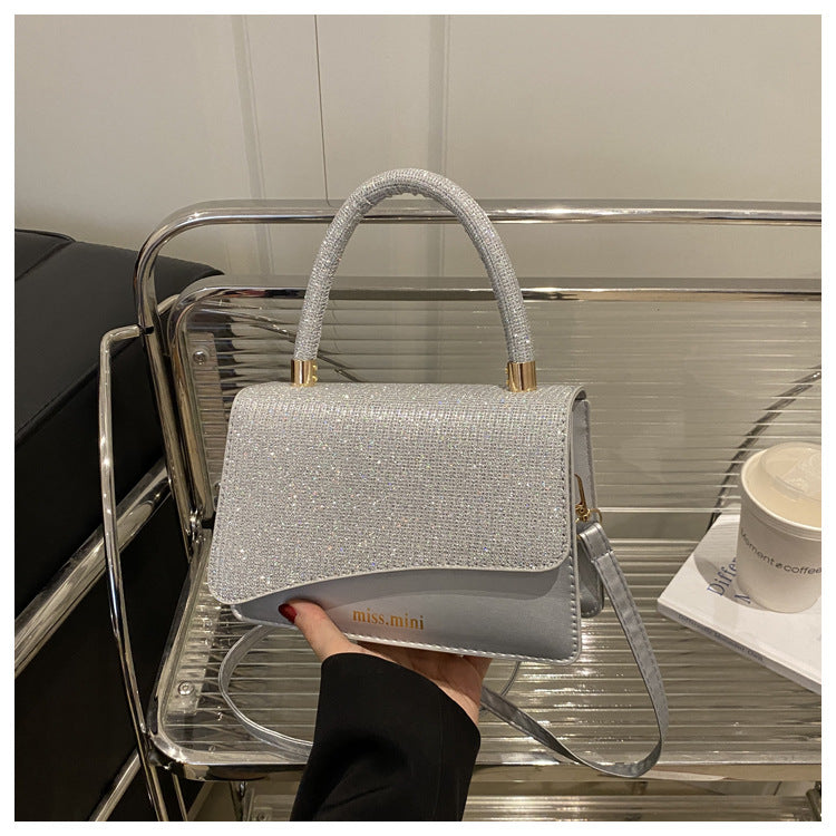 Women's New Bag2025Spring Fashion Light Luxury High-End Diamond-Studded Bag Simple Crossbody Bag for Women Large Capacity Hot Sale