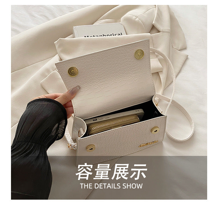 Korean style stone pattern single shoulder bag for women2025New Textured Handheld Small Square Bag Versatile Fashion Simple Crossbody Bag