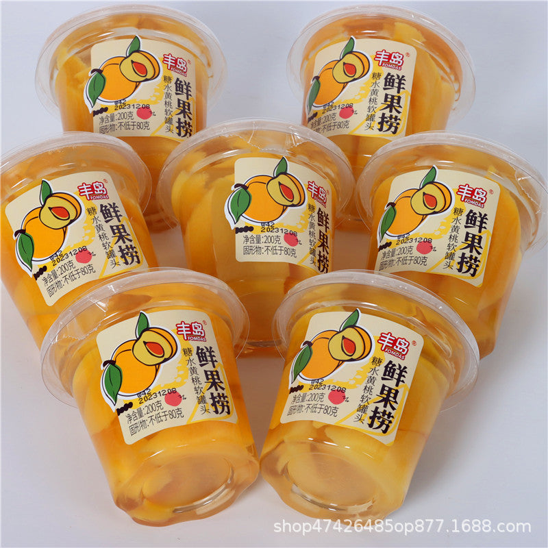 Fengdao Fresh Fruit Mix Orange Yellow Peach Assorted Coconut Jelly Canned Internet Celebrity Fruit Cup Binge-Watching Snack Wholesale