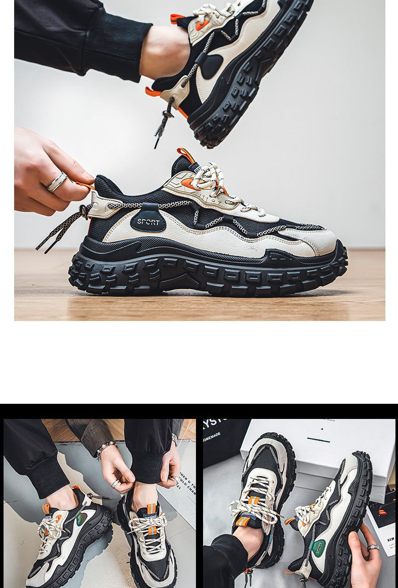 Hot-Selling Men's Shoes Spring Summer Breathable Mesh Shoes Versatile Men's Sports Sneakers Casual Running Thick-Soled Tire Dad Shoes