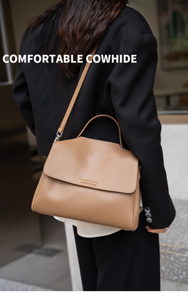 Cross-border Tote Bag for Women2024Summer new soft leather large capacity niche high-end genuine leather single shoulder crossbody bag