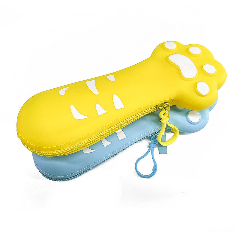 Leden Silicone Cat Paw Pencil Case Study Supplies Pencil Box Good Stationery Box Elementary School Student Stationery Bag Creative Stationery http://detail.1688.com/offer/857407678709.html
