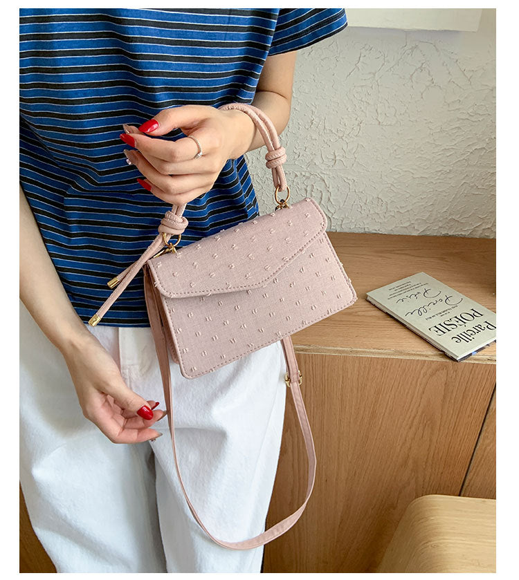 Simple Solid Color Trendy Fashionable Handbag2025Summer New Casual Elegant Single Shoulder Crossbody Small Square Bag for Women