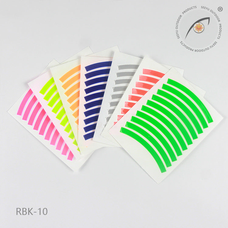 Cross-border Exclusive In-Stock Colorful Bicycle Rim Tire Reflective Stickers Colorful children's balance bike reflective stickers