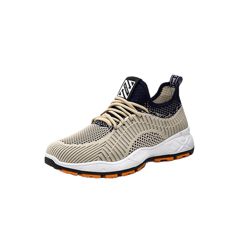 2024New Spring Autumn Summer Flyknit Men's Shoes Middle-aged and Elderly Sports Casual Shoes Breathable Flyknit Hollow Mesh Shoes