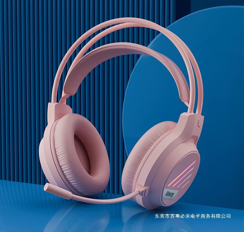 Wrangler Over-Ear Computer Headphones with Microphone Wired Desktop Gaming E-Sports Dedicated7.1Headset USB Large
