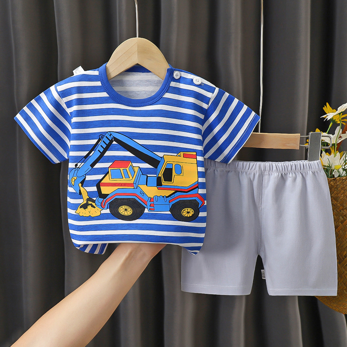 Children's Summer Short Sleeve Set a Cotton-like Boys' and Girls' Clothing t T-shirt Baby Summer Clothing2025Children's Clothing