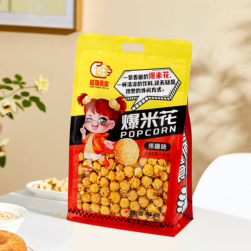 Prosperous to All Families408Gram Bagged Popcorn Caramel Flavor Cream Flavor Mixed Fruit Flavor Snacks Puff Pastry
