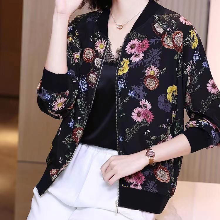 Cardigan Sweatshirt Jacket Women Baseball Jacket Loose Versatile Embroidery V Lazy Style Couple's Collared Top