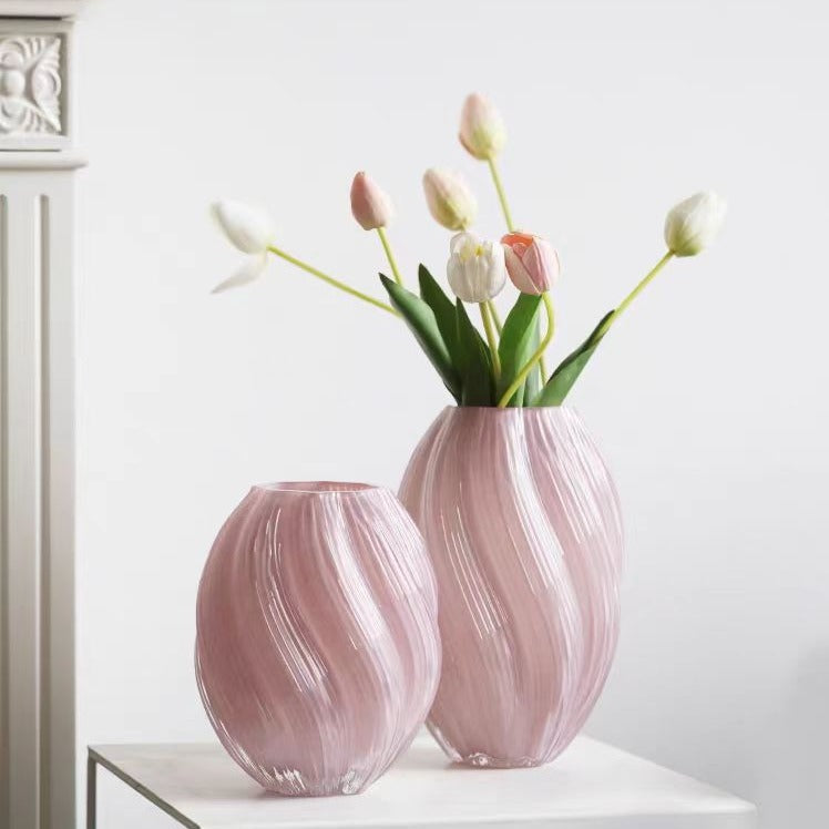 ins European Style Minimalist Niche Creative Light Luxury High-End Dining Table Living Room Decoration Hydroponic Flower Arrangement Glass Vase