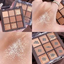 Capel Macaron Three-Layer Sandwich Eyeshadow Pearlescent Matte Flash Contour Earth Color with Mirror Nose Side Shadow
