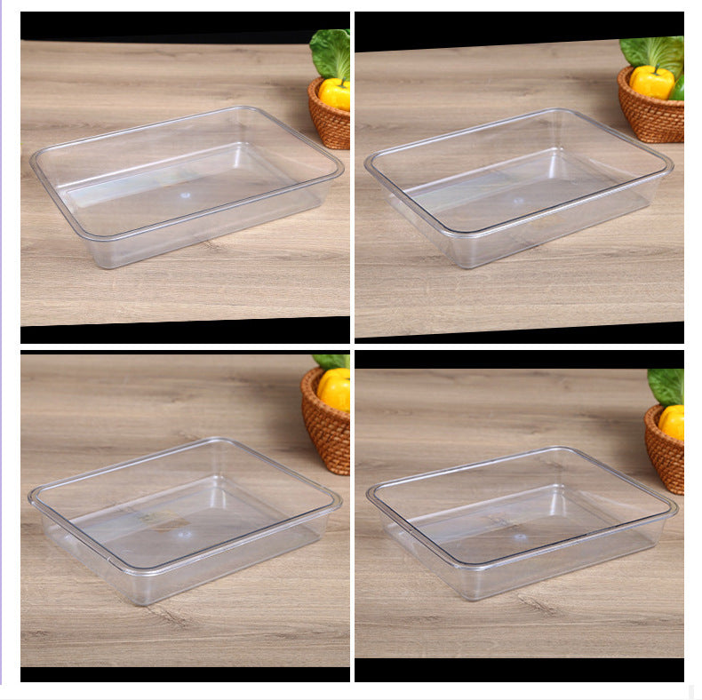 Acrylic Transparent Square Plate Cold Dish Display Plate Commercial Deli Stall Tray Rectangular Food Plastic Square Plate