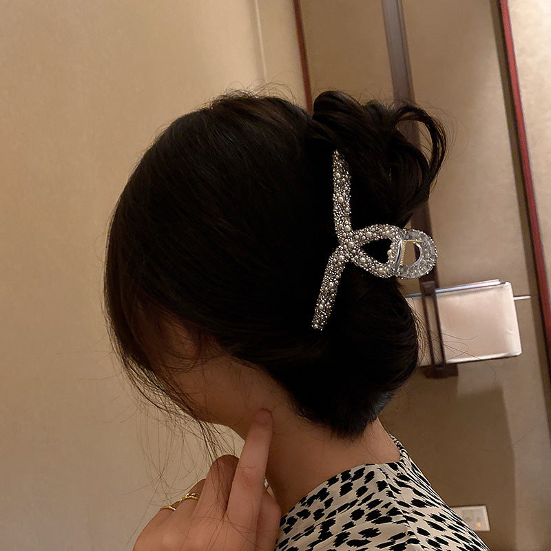 Pearl Large Star Clip Hair Clip Korea ins Fashionable Light Luxury Shark Clip Hair Claw Back of Head Side Hair Accessory for Women