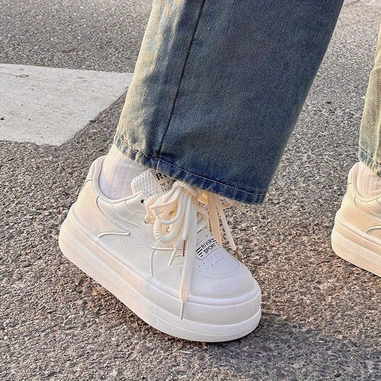 Women's Thick-Soled White Sneakers2025New Summer Women's Sneakers ins Trendy Height-Increasing Chunky Sneakers