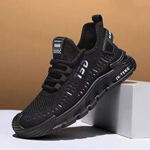 Men's Shoes Summer New Mesh Breathable Men's Casual Shoes Trendy Versatile Hollow Single Shoes Solid Color Slip-On Shoes