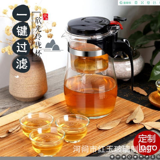 Wholesale High Borosilicate Glass Elegant Cup Heat-Resistant Glass Filter Teapot Detachable Washable Tea Brewing Pot Tea Infuser Exquisite