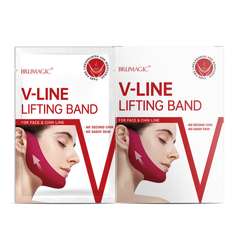 Cross-Border V Face Mask English red V Type Lifting Chin Patch Hydrogel Ear Hanging Mask Lifting Bandage In Stock