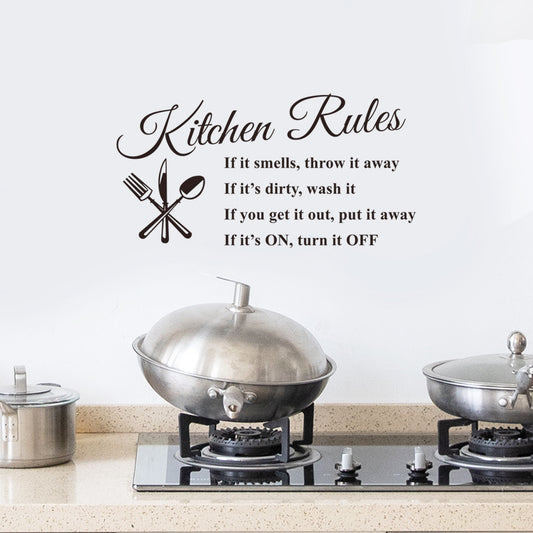 kitchen rules Kitchen Rules Personalized Wall Stickers Removable Kitchen Proverbs Wall Decals PH2358