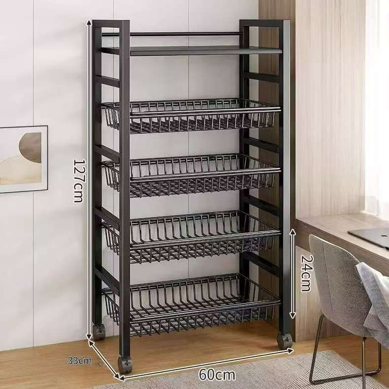 Kitchen Vegetable Basket Floor-standing Storage Rack Multi-layer Storage Vegetable and Fruit Rack Multi-functional Household Storage Basket