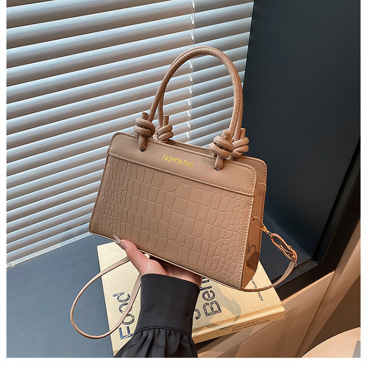 Large Capacity Patchwork Spring2025Casual New Korean Style Trendy Fashion European and American ins Single-shoulder Handheld Small Square Bag