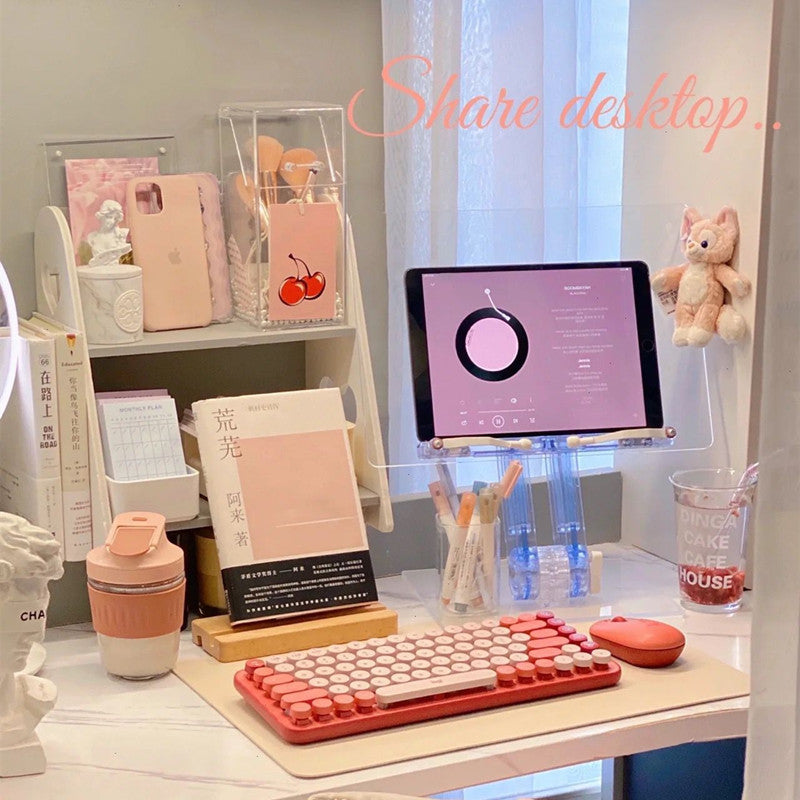 Xiaohongshu Blogger's Upgraded Version Retractable Acrylic Transparent Reading Stand Book Stand ipad Tablet computer stand
