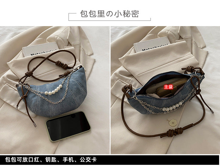 French Niche Ox Horn Bag for Women Shoulder Bag2025New Fashion Dumpling Bag Versatile Simple Crossbody Bag Export