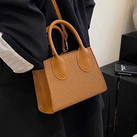 Korean Style Simple Crossbody Personality Small Square Bag2024Summer new style casual stylish single-shoulder bag corduroy handbag