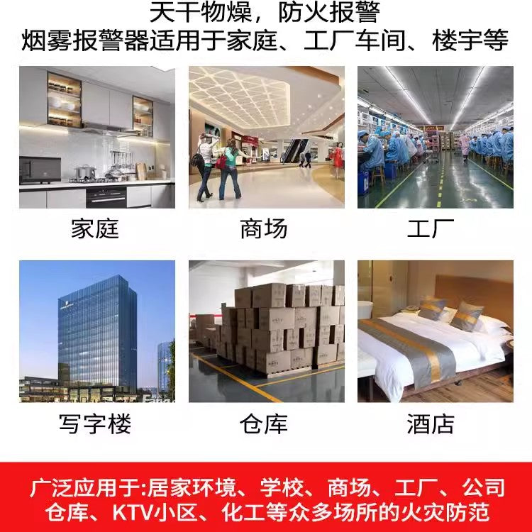 Wired Smoke Alarm Connected220V12V Ceiling-mounted for home use3C Fire Safety Certification485Smoke Sensor Detector