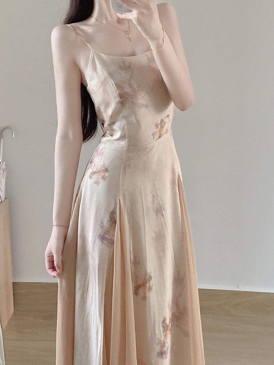 Yuelonggauze2025New Chinese Style National Style Dress Cool Zen Set Ancient Style Wabi-Sabi Dress Tea Dress Cheongsam Dress