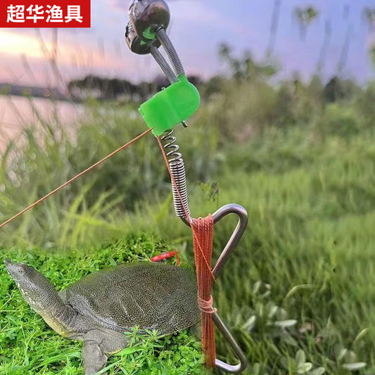 Turtle Fishing Set Hand Line Ground Plug with Spring Bell Automatic Fishing Line Set Integrated Ground Plug for Snakehead Turtle Sea Rod