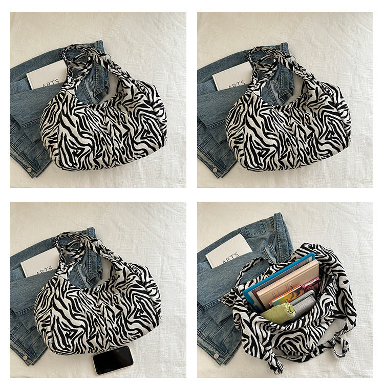 Japanese and Korean Leopard Print ins New Style Single Shoulder Bag Casual Women Versatile Commuting Work Tote Bag Large Capacity Crossbody Bag