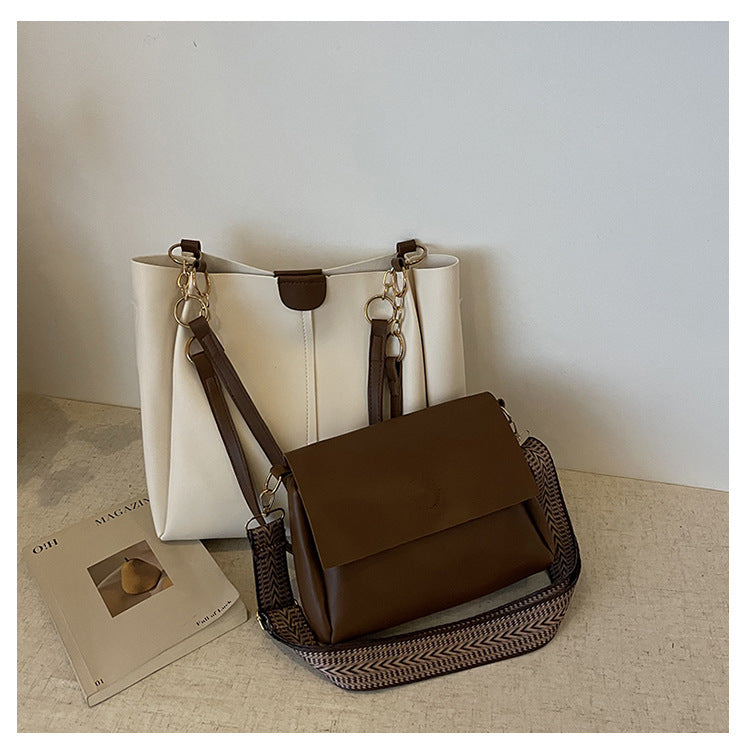 Women's two-piece large capacity bag set2024New Fashion Commuting Handbag Simple Casual Shoulder Tote Bag for Women