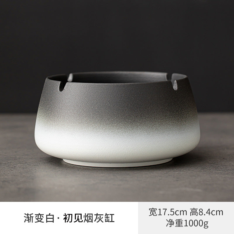Large Ashtray Creative Personality Ceramic Ashtray Home Retro Chinese Style Living Room Light Luxury Office Trendy Ashtray