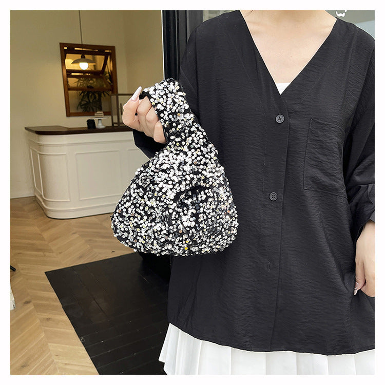 Fashion New Trendy Bag Niche Design Sequin Underarm Bag Trendy Niche Style High-End Single Shoulder Handbag