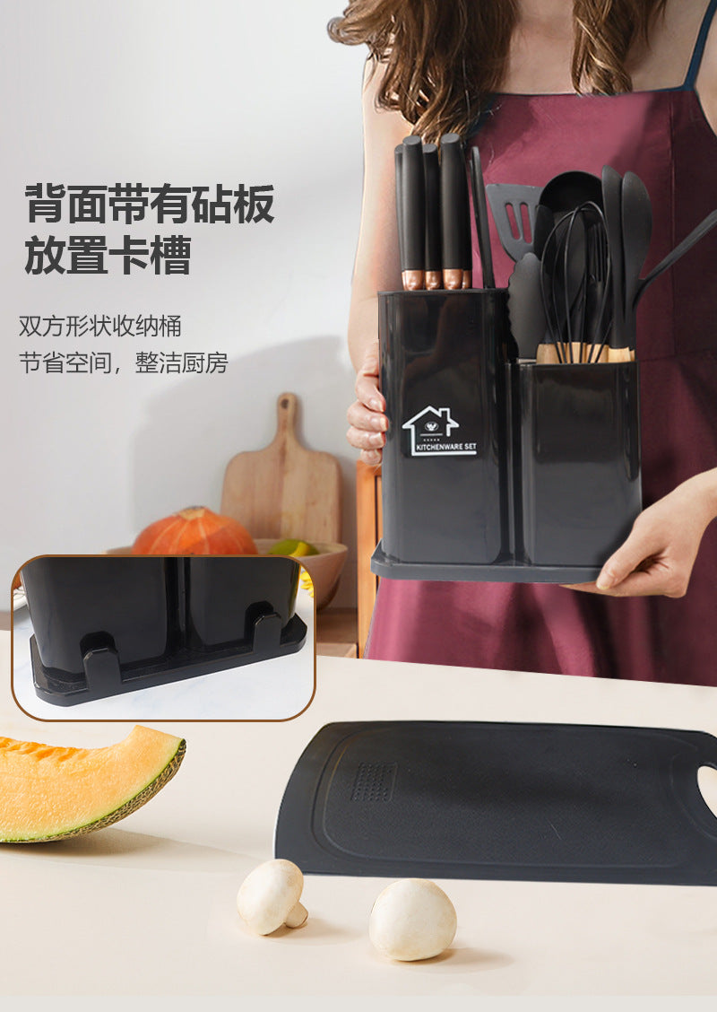Silicone Spatula Soup Spoon19Set of Non-Stick Pans Silicone Spatula Household Food-Grade Silicone Kitchen Utensils Knife Set Wholesale
