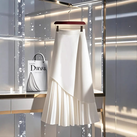 Counter Quality2025Spring Hot Fashion High-End Exquisite Long Dress Super Beautiful White a Word Skirt