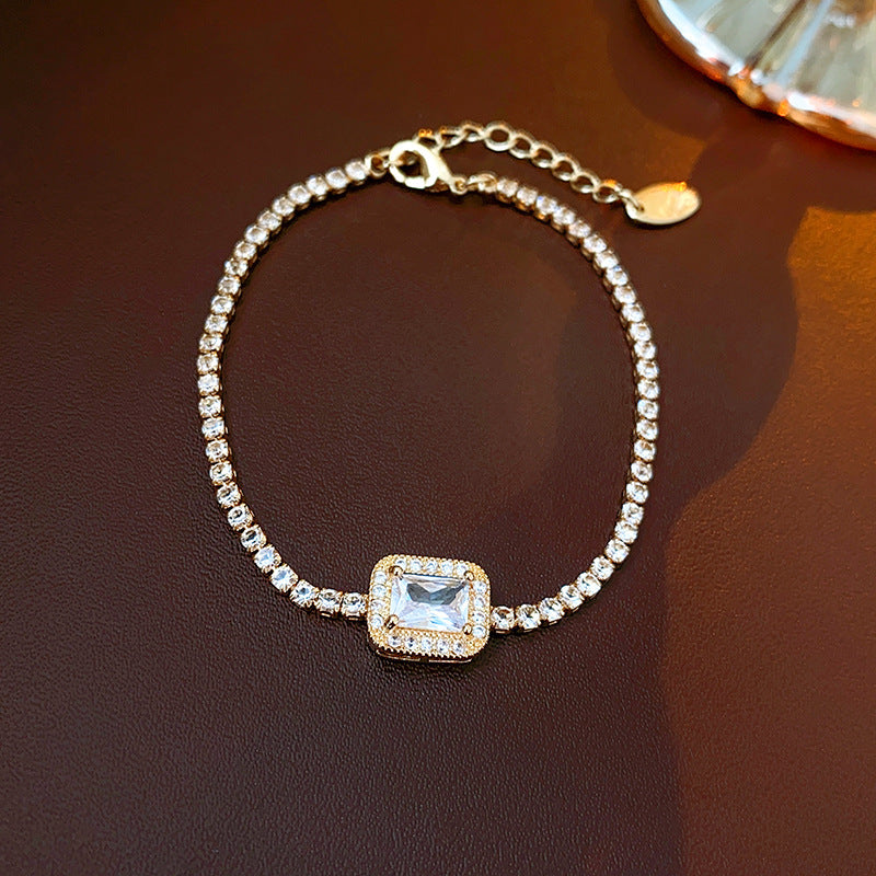Xiaohongshu Same Style Hot-Selling Zircon Bracelet Light Luxury Niche Exquisite High-End Feel Adjustable Pull Jewelry for Women