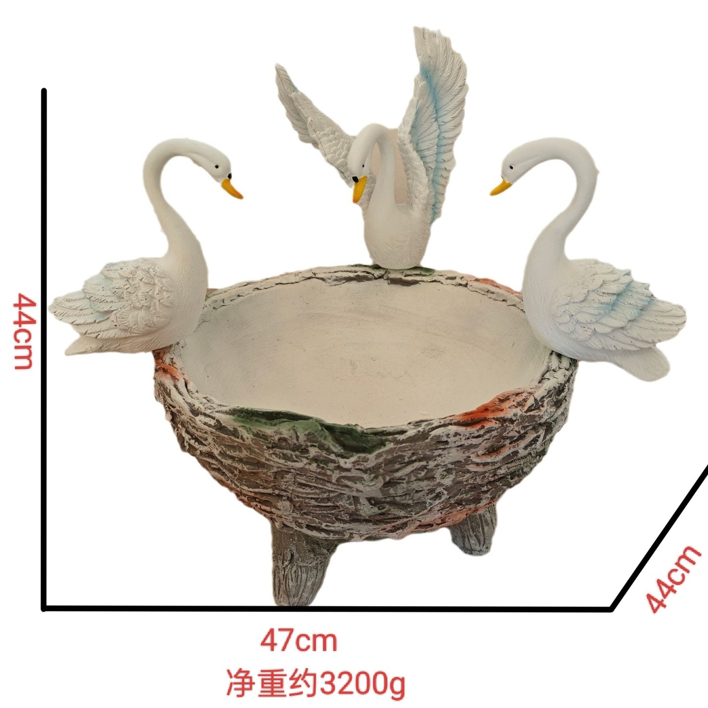 Creative Villa Outdoor Landscape Ornament Resin Green Radish Flower Pot Garden Courtyard Swan Pot Hydroponic Green Plant Container