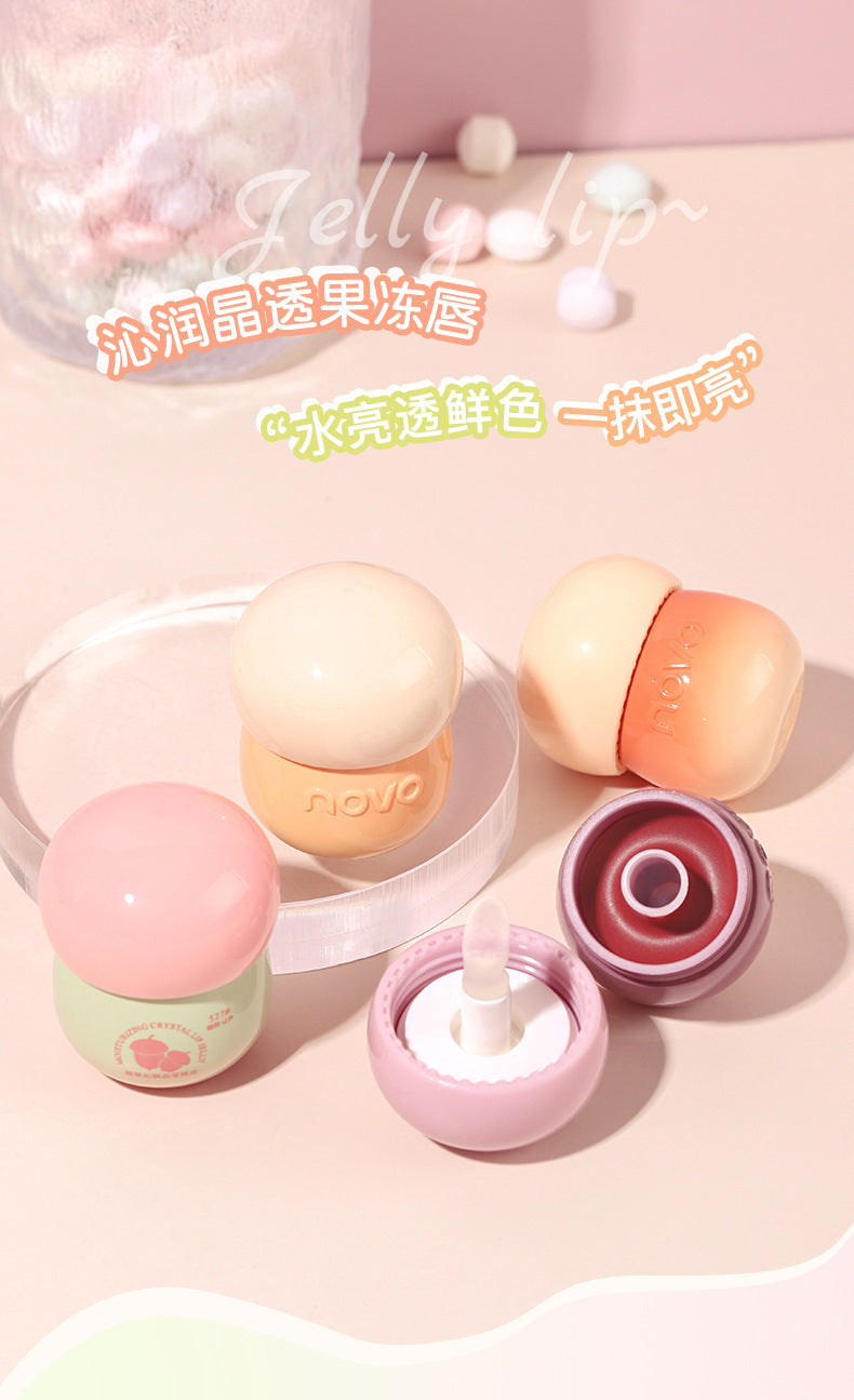 NOVO Little Mushroom Milk Jar Lip Mud Lip Jelly Velvet Matte Waterproof Lipstick Not Easy To Fade Non-stick Cup Lipstick Makeup