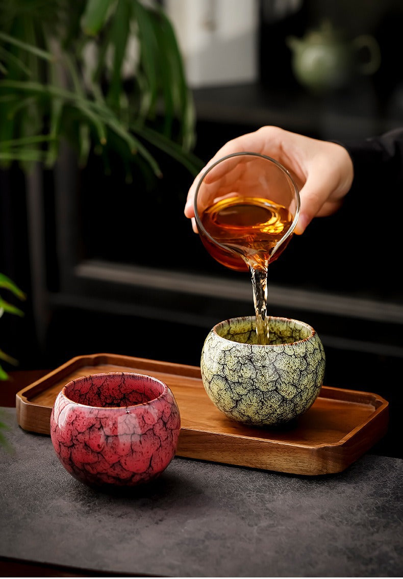 Kiln Change Five Elements Cup Kung Fu Tea Cup Large Capacity Exclusive Master Cup Tasting Cup Tea Bowl High-end Commemorative Tea Cup Gift Box