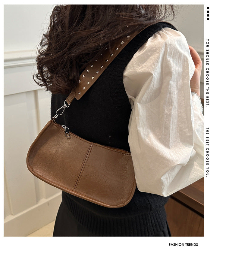 Crossbody Pouch2025Spring New Underarm Bag Niche Handbag Versatile Commuter Single Shoulder Underarm Rivet Women's Bag