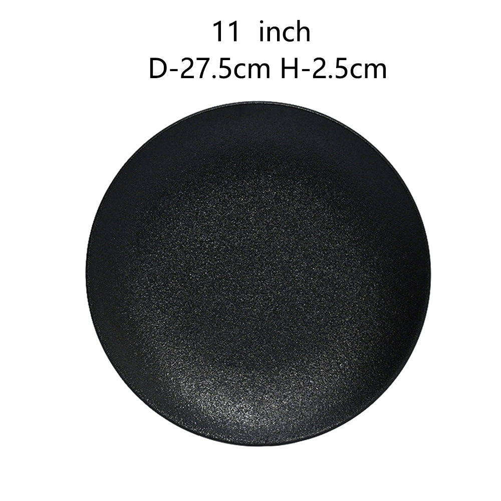 ceramic black plates bowl dinnerware Set of 4 set of 16Set