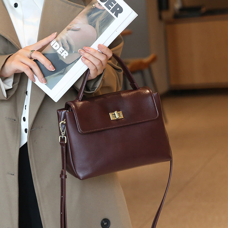 Cross-border Tote Bag for Women2024Summer new soft leather large capacity niche high-end genuine leather single shoulder crossbody bag