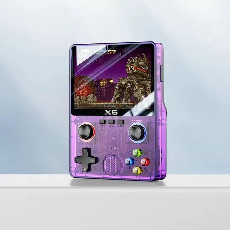 2025New handheld game console cyberpunk style transparent game console GBA Nostalgia SFC Rechargeable Large Screen Handheld Game Console