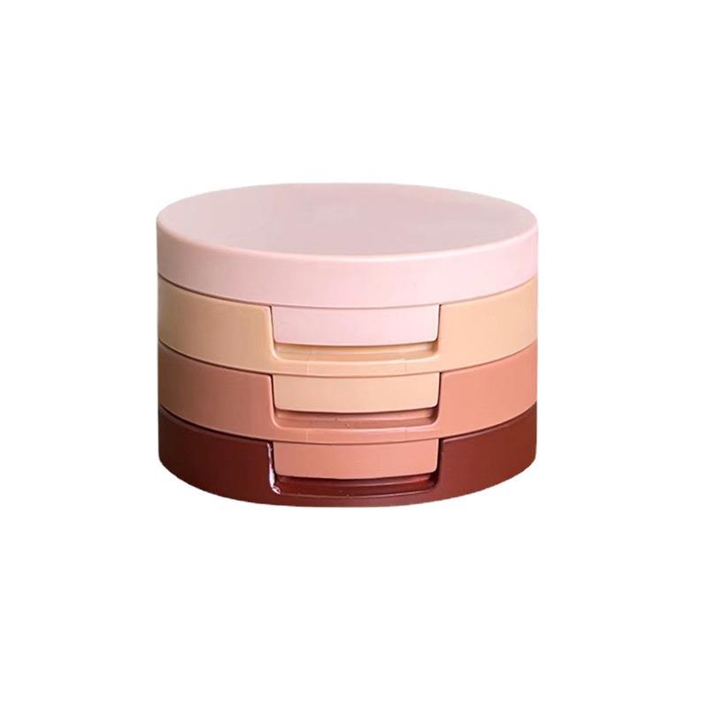 Capel Macaron Three-Layer Sandwich Eyeshadow Pearlescent Matte Flash Contour Earth Color with Mirror Nose Side Shadow
