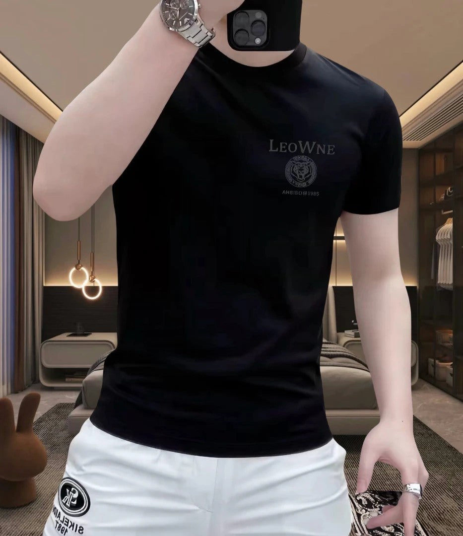 2025New Summer High-End Short Sleeve t Men's Round Neck Loose Fit Plus Size T-Shirt Versatile Top ins Fashion Brand
