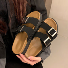 Men's Three-Stripe Slippers2024New Korean Style Outdoor Indoor Home Bathroom Non-Slip Beach Sandals