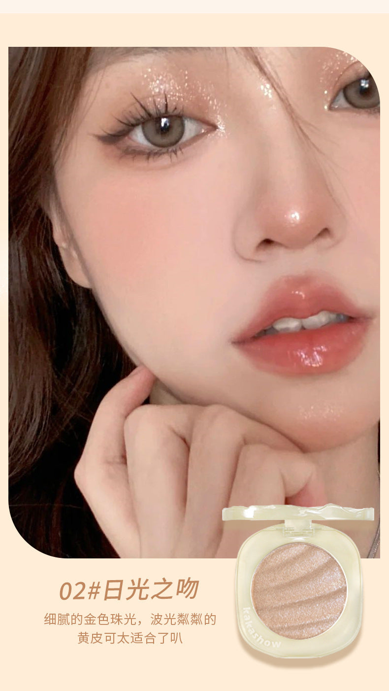 kakashow Shimmer Highlighter Powder Face Brightening 3D Pearlescent Polarized Fine Shimmer Student Contouring Mashed Potato Highlighter