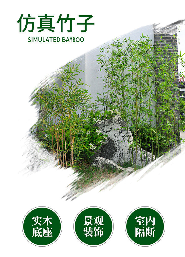 Artificial Bamboo Fake Bamboo Hotel Restaurant Home Indoor Partition Decoration Wholesale Green Plant