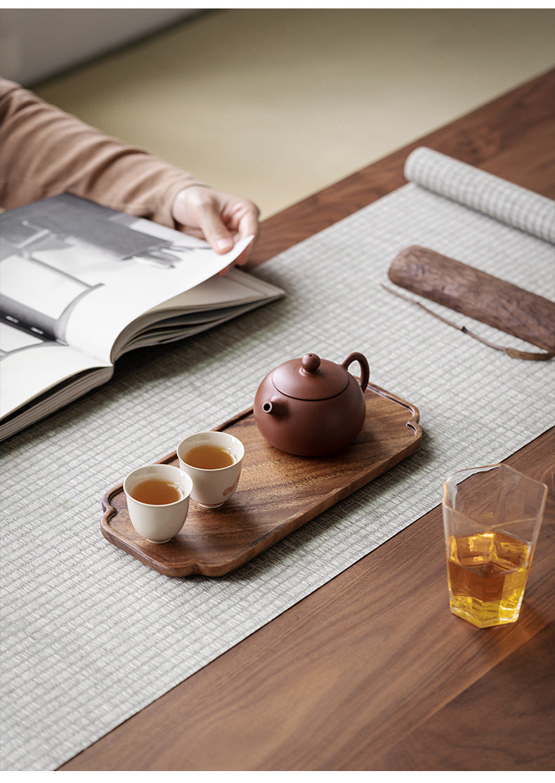 Walnut Tea Tray Minimalist Dry Tea Tray Cup Storage Tray Chinese Style Candy Dessert Fruit Tray Tea Room Tea House Wholesale